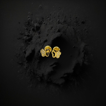 18K Gold screw back star buterfly earrings