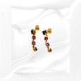 18K Gold Earrings with Coloured Zircons