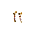 18K Gold Earrings with Coloured Zircons