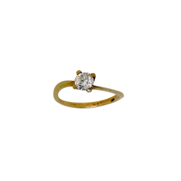 9K Gold Zircon Solitiare Ring
