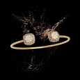 18K Rose Gold open bracelet with diamonds and Black Diamonds18K Rose Gold Diamond & Black Diamond Bracelet