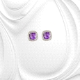 18K white gold Amethyst and diamond earrings