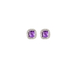 18K white gold Amethyst and diamond earrings