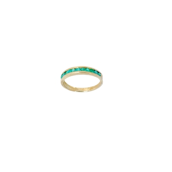 18K Gold Half  Emerald eternity Ring