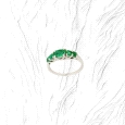 18K White Gold 5 Emerald Ring