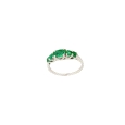 18K White Gold 5 Emerald Ring