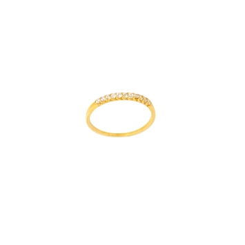 Half eternity ring in 18K yellow gold featuring 11 natural diamonds, total weight 0.17ct. Gracefully lightweight at 1.3g.