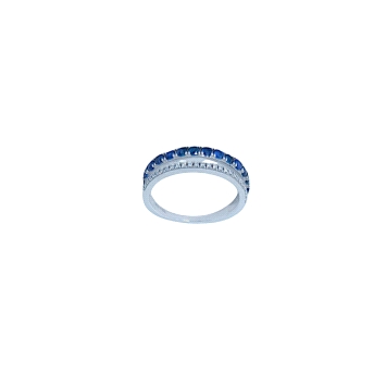 18K White Gold Ring with sapphire and diamond