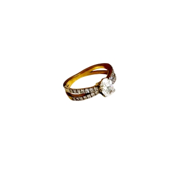 18k Gold 1 ct Oval Solitaire Lab diamond Ring