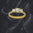 18K Gold Triilogy Ring Lab Diamond 0.57ct