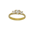 18K Gold Triilogy Ring Lab Diamond 0.57ct