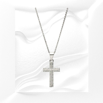 925 silver Cross Necklace with Zircon
