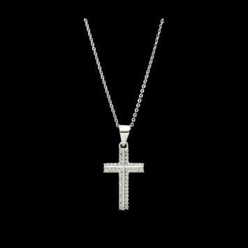 925 silver Cross Necklace with Zircon