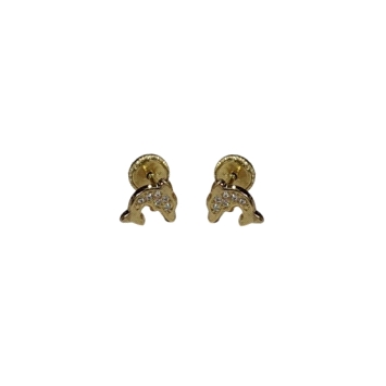 18K Gold Earrings featuring Dolphin