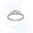 18K White Gold Trilogy Ring with Lab Diamonds 0.69ct
