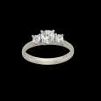 18K White Gold Trilogy Ring with Lab Diamonds 0.69ct