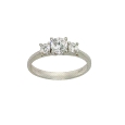 18K White Gold Trilogy Ring with Lab Diamonds 0.69ct