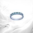 18K White Gold Emerald Diamond Eternity Ring