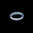 18K White Gold Emerald Diamond Eternity Ring