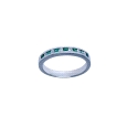 18K White Gold Emerald Diamond Eternity Ring