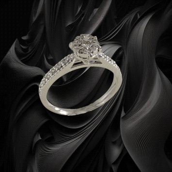 Engagement ring in 18K white gold featuring a 0.25ct diamond. Lightweight at 2.6g. Size 15 available.