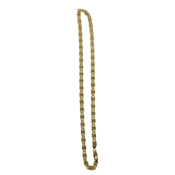 Exclusive 925 silver snail chain, gold plated. Measures 50 cm × 7 mm and weighs 26.1 g. Versatile style.