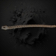 18K Gold Cuban Link Bracelet  8mm with Zircon