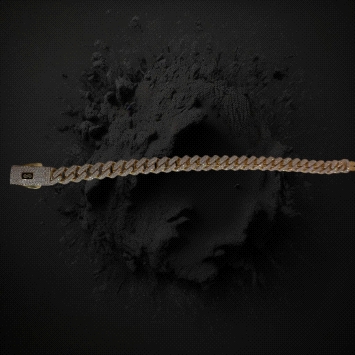 18K Gold Cuban Link Bracelet  8mm with Zircon