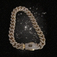 18K Gold Cuban Link Bracelet  8mm with Zircon