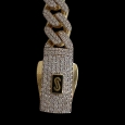 18K Gold Cuban Link Bracelet  8mm with Zircon