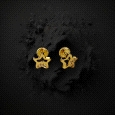 18K Gold screw back star earrings