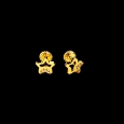 18K Gold screw back star earrings