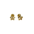 18K Gold screw back star earrings