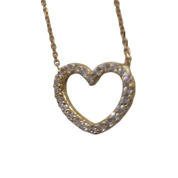18K Gold Heart Pendant and Chain