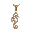 18K Gold Sea Horse Pendant