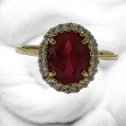 18K  Gold Simulated Ruby Zircon Ring