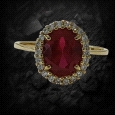 18K  Gold Simulated Ruby Zircon Ring