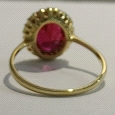 18K  Gold Simulated Ruby Zircon Ring