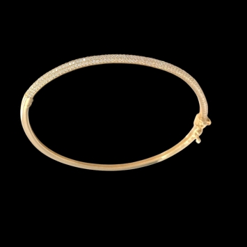 9k Gold Bangle with Zircon