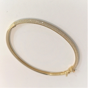 9k Gold Bangle with Zircon
