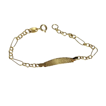 Charming identity bracelet for children, crafted in 18K gold. Lightweight at 1.02 g. Perfect for engraving.