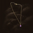 18K Gold Necklace with Amethyst