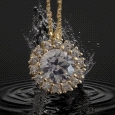 9K Gold Necklace with Zircon