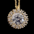 9K Gold Necklace with Zircon