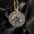 9K Gold Necklace with Zircon