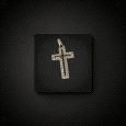 9k White Gold Cross pendant with zircon