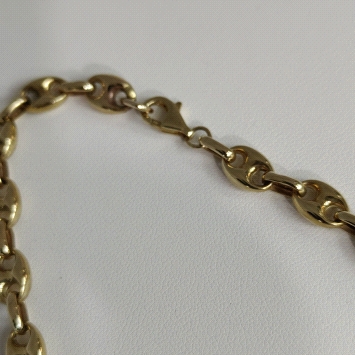 9K Gold Coffee Bean Link Necklace