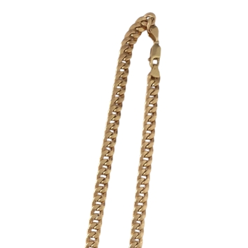 Solid curb chain in 9K gold with bold 60cm length. Refined masculine style in heavyweight 23g elegance