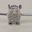 18K White Gold Diamond Owl Bangle