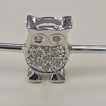 18k Diamond  bangle with Owl